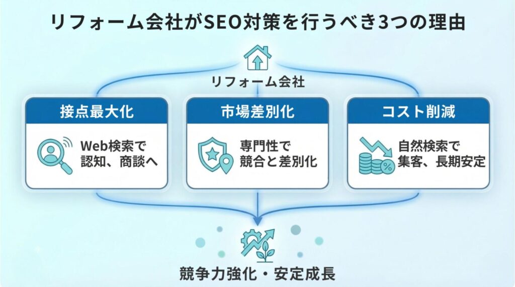リフォーム会社がSEO対策を行うべき3つの理由